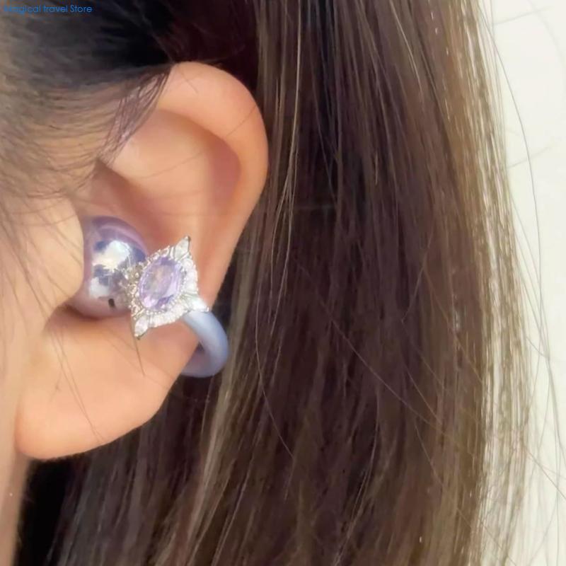 Diy Headphone - N2UB Glinsterende kristallen versierde open oorclip
