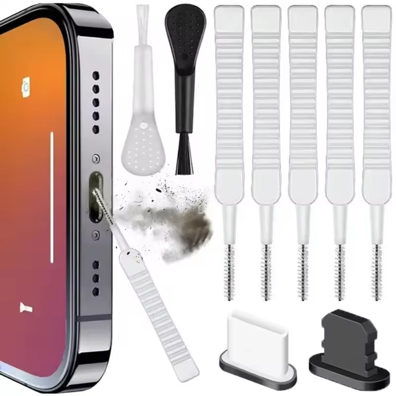 Diy Headphone - Mobiele telefoon Luidspreker Oplaadpoort Reinigingsset Stofplug