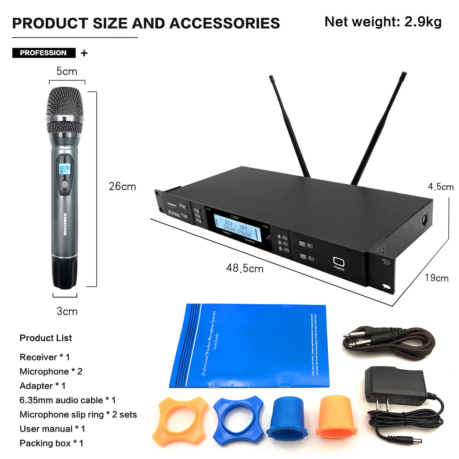 Condenser Microphone Kit - 2026 RV-2 Professionele FM draadloze karaokemicrofoon