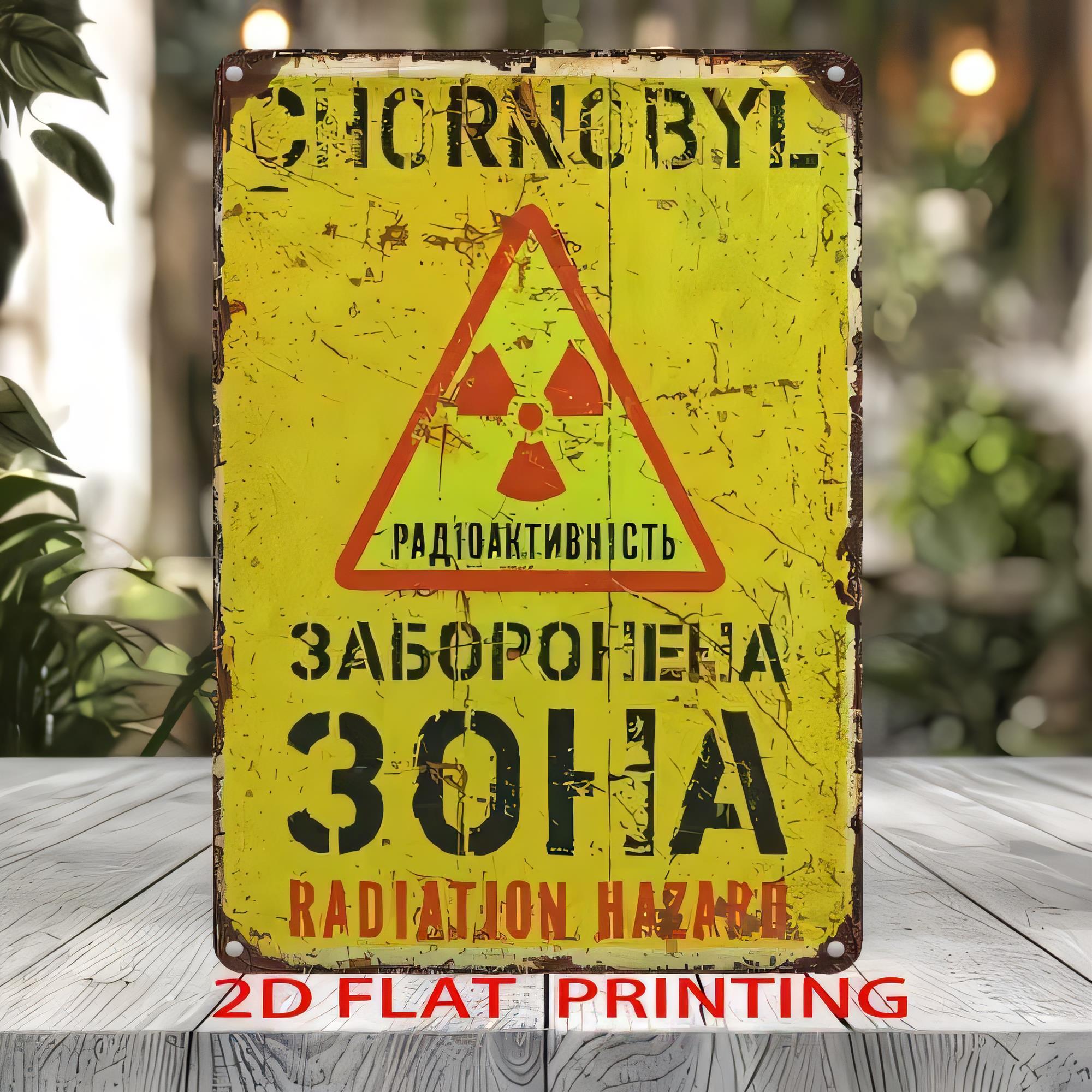 Heatsink Aluminum - Tin Sign Stralingsgevaar Waarschuwing Vintage Metalen