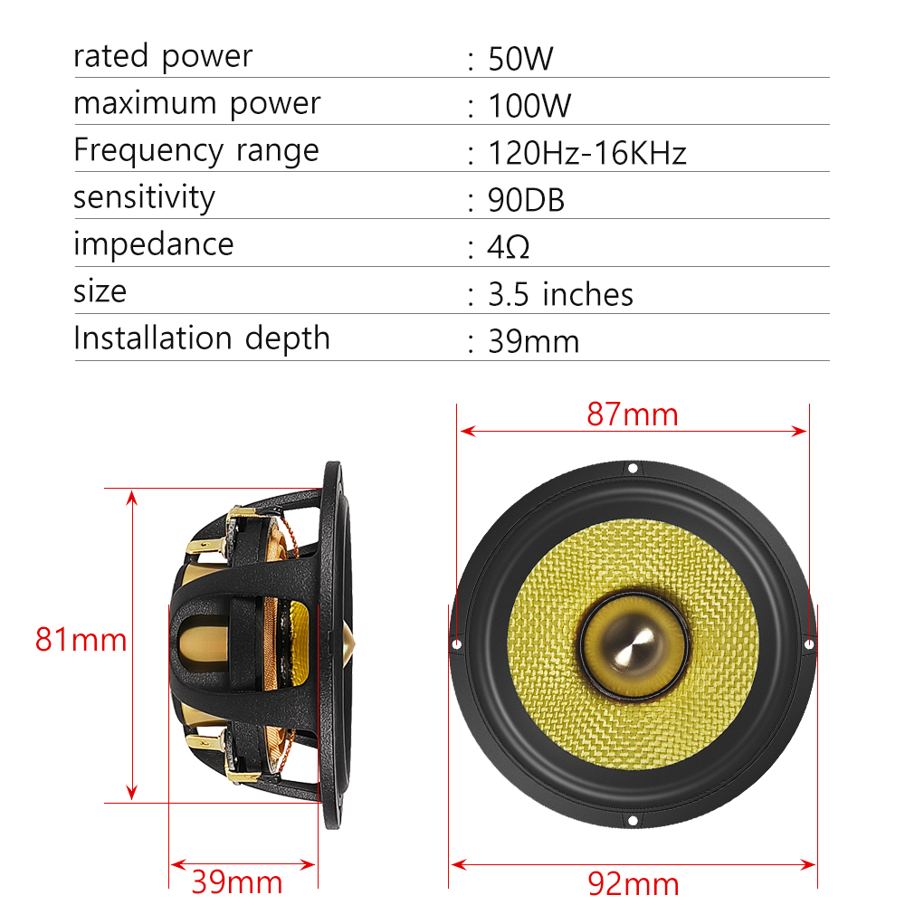 2 stuks 3,5-inch Bullet Guided - Speaker Driver recensie en prijs